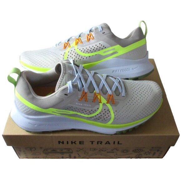 Nike Other - Nike Men's React Pegasus Trail 4 Iron Ore Volt Green Running Shoes Sizes NEW